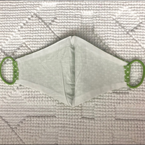 Green Polka Dot 2 Layer Face Mask - Picture 3 of 5